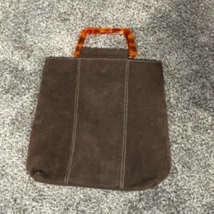 Old Navy Faux Suede Tortoise Handle bag